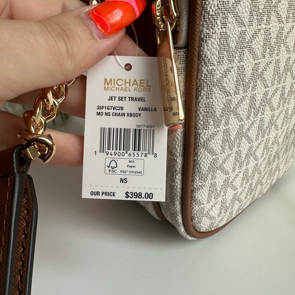 Michael Kors Signature Jet Set Travel Chain Crossbody Vanilla - Picture 5 of 6